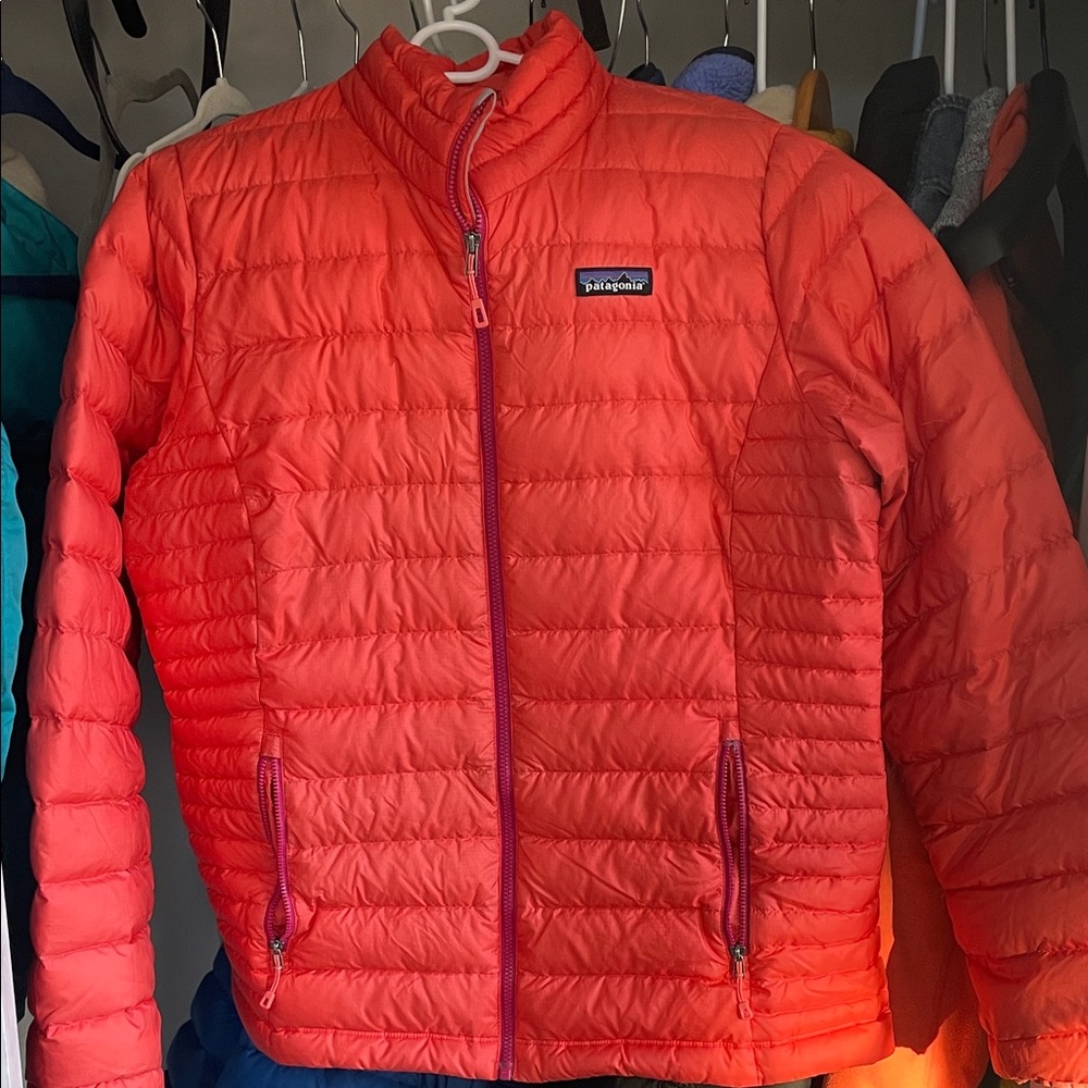 Patagonia Bright Orange Down Sweater